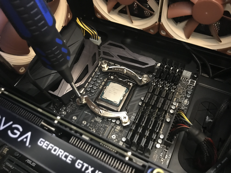 That’s the brace upon which the Noctua heatsinks rest. This part of installation was much easier than I was expecting.